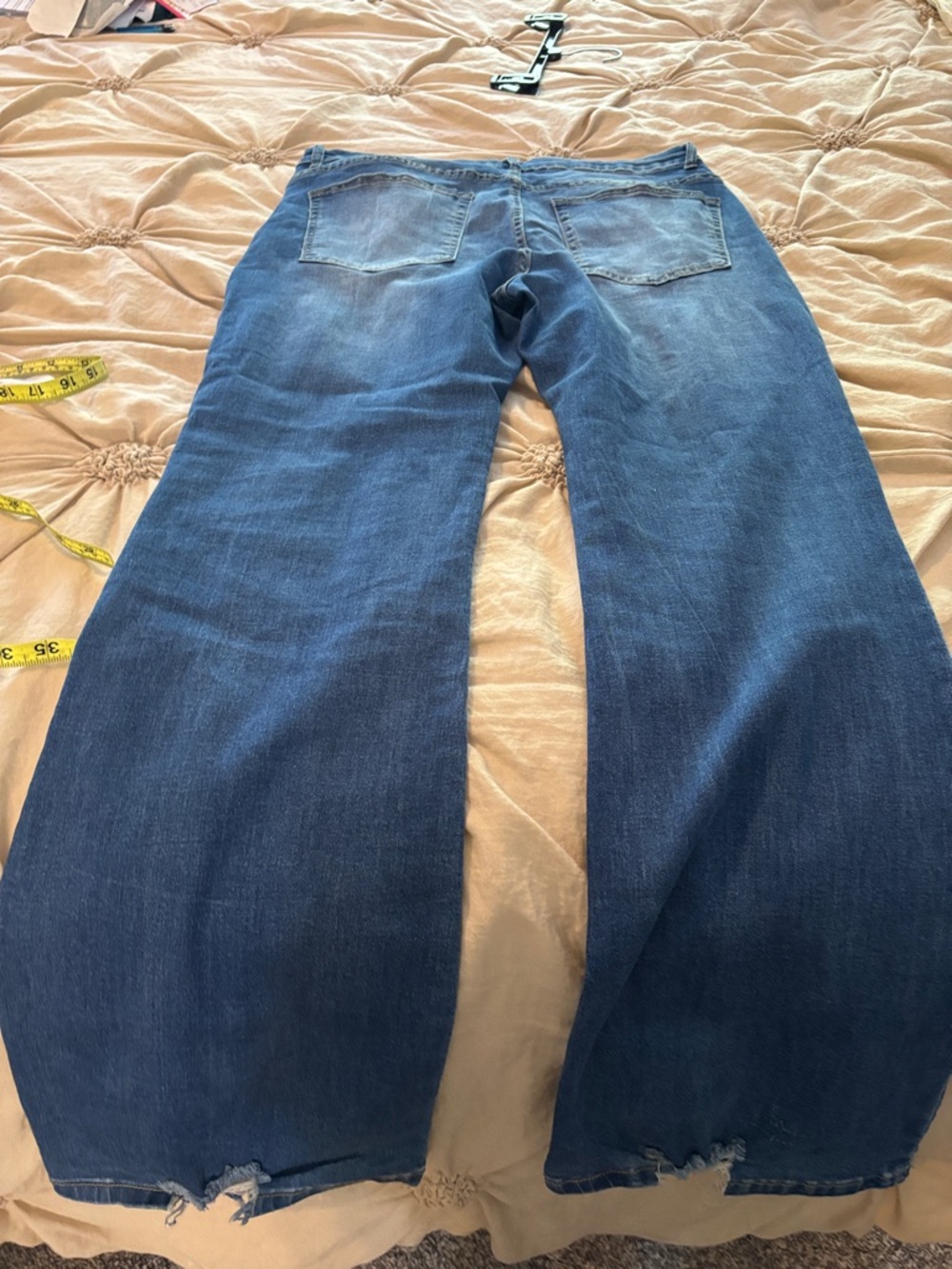 Wide Leg Women’s Jeans in Blue - Classic Flare Style - Picture 6 of 12
